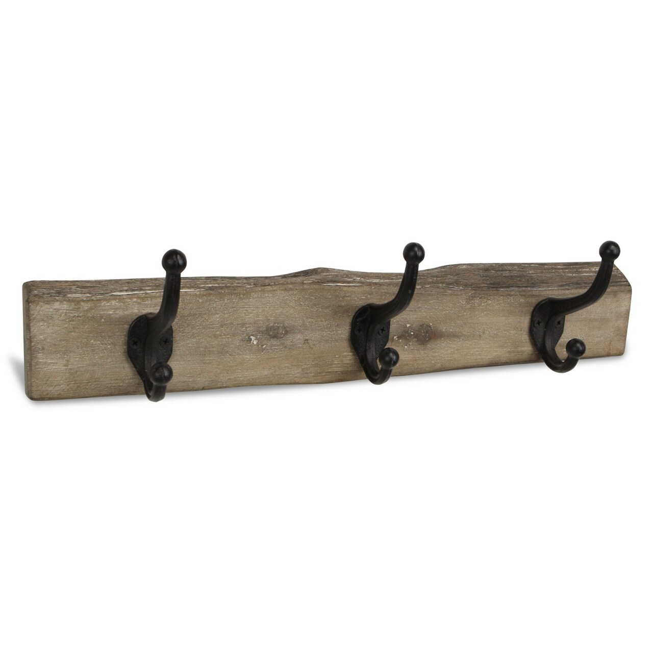 Contemporary Home Living 18.75" Brown and Black Rustic 3 Hooks Coat Hanger